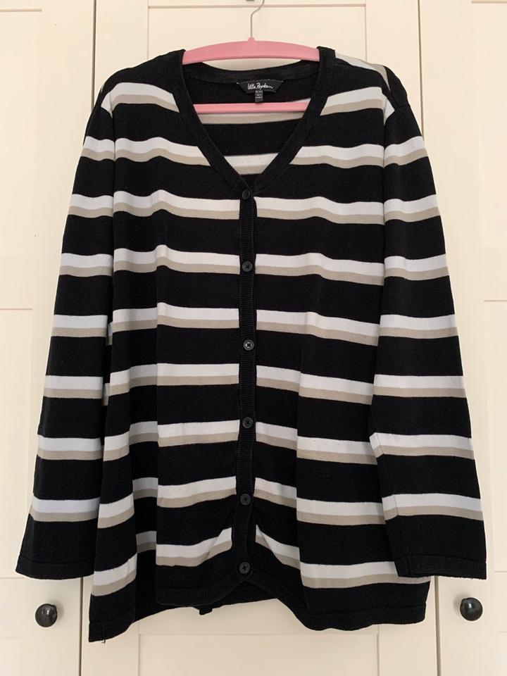 Ulla Popken Cardigan Strickjacke schwarz weiß beige 46/48 in Köln