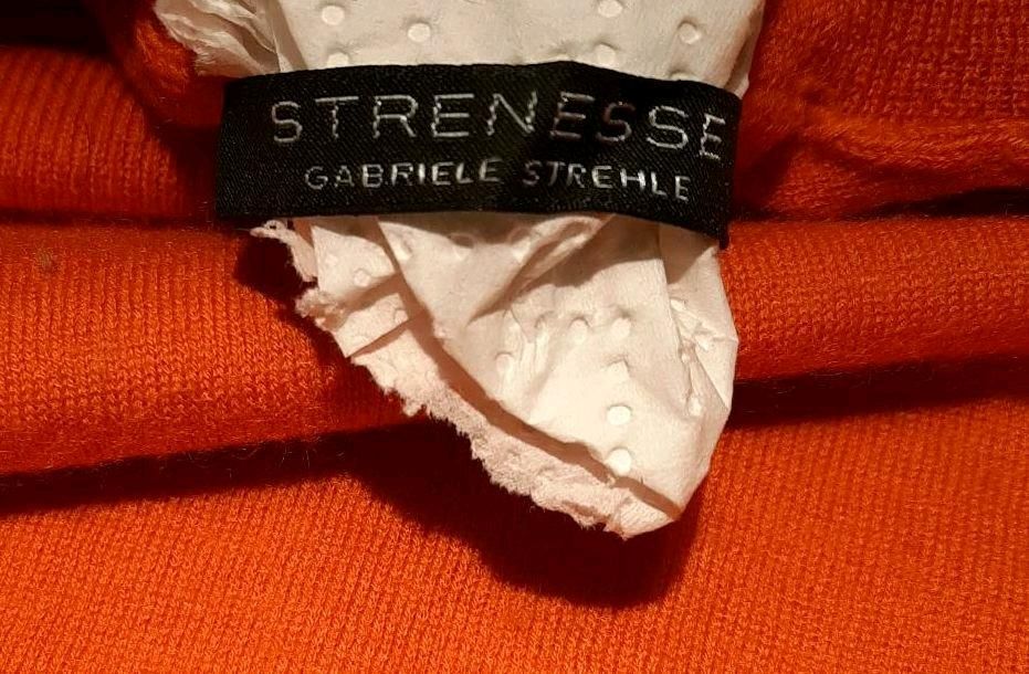 Strenesse Longpullover orange Gr. 42 Schurwolle & Kashmir in Volkertshausen