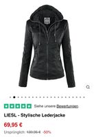 NEU Damen M Lederjacke Schwarz Kapuzen Option Kunstlederjacke Niedersachsen - Stade Vorschau