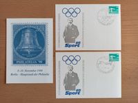 3 Karten Schmuckdrucke Briefmarkenausstellung 1985 + 1990 Sport Brandenburg - Elsterwerda Vorschau