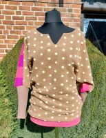 Toller lässiger Wollwalkpulli in camel/pink, handmade Nordrhein-Westfalen - Velen Vorschau