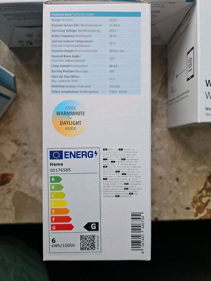 5 Stück Hama Wifi LED Bulb GU 10 Neu 176585 Alexa google in Oelsnitz / Vogtland