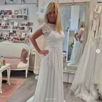 Standesamt Brautkleid 2 Teiler Spitzenoberteil Chiffonrock 36 38 Baden-Württemberg - Murrhardt Vorschau