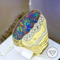 WERT 1.599,- Bicolor Opal Brillant Ring 585 Gold XXYY 194717 Duisburg - Hamborn Vorschau