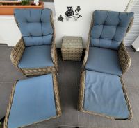 tectake® 2X Premium Rattan Sessel mit Hocker und Tisch Wiesbaden - Nordenstadt Vorschau