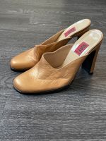 Vintage High Heel Mules Pantoletten, Leder, Gold, Gr. 38,5 Bayern - Ansbach Vorschau