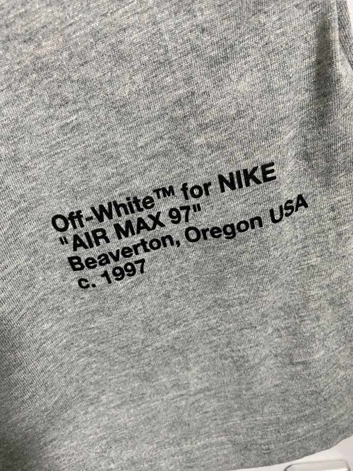 Nike Off White Grey Logo tshirt shirt size L in Hamburg