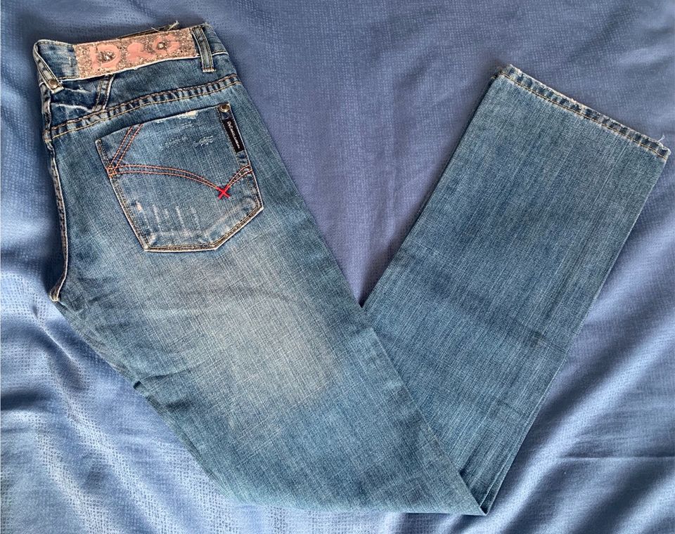 Jeanshose Jeans Damenhose Schlaghose Glitzer 34 XS Vintage flared in Frankfurt am Main