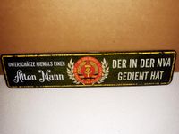 Alter Mann - NVA gedient  Blechschild - Straßenschild 46 x 10 cm Brandenburg - Elsterwerda Vorschau