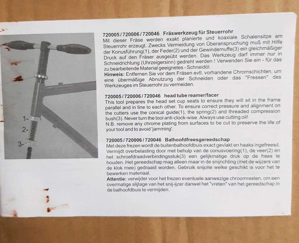 Fräswerkzeug für 1 1/8" & 1" Steuerrohre von Cyclus Tools in Einbeck