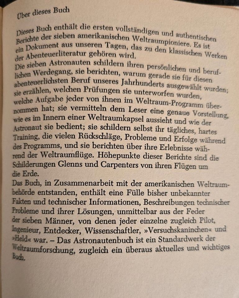 Das Astronautenbuch Sieben Amerikanische Raumfahrer berichten in Darmstadt