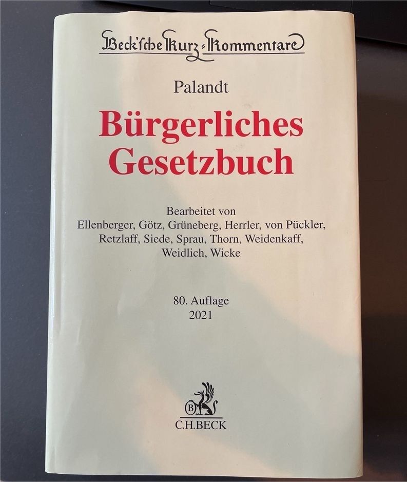 Kommentar Palandt (Grüneberg) BGB, 80. Aufl. 2021 in Berlin