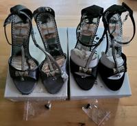 2x Stiletto Neu mit Karton grau/ schwarz Satin Gr.38 Niedersachsen - Wedemark Vorschau