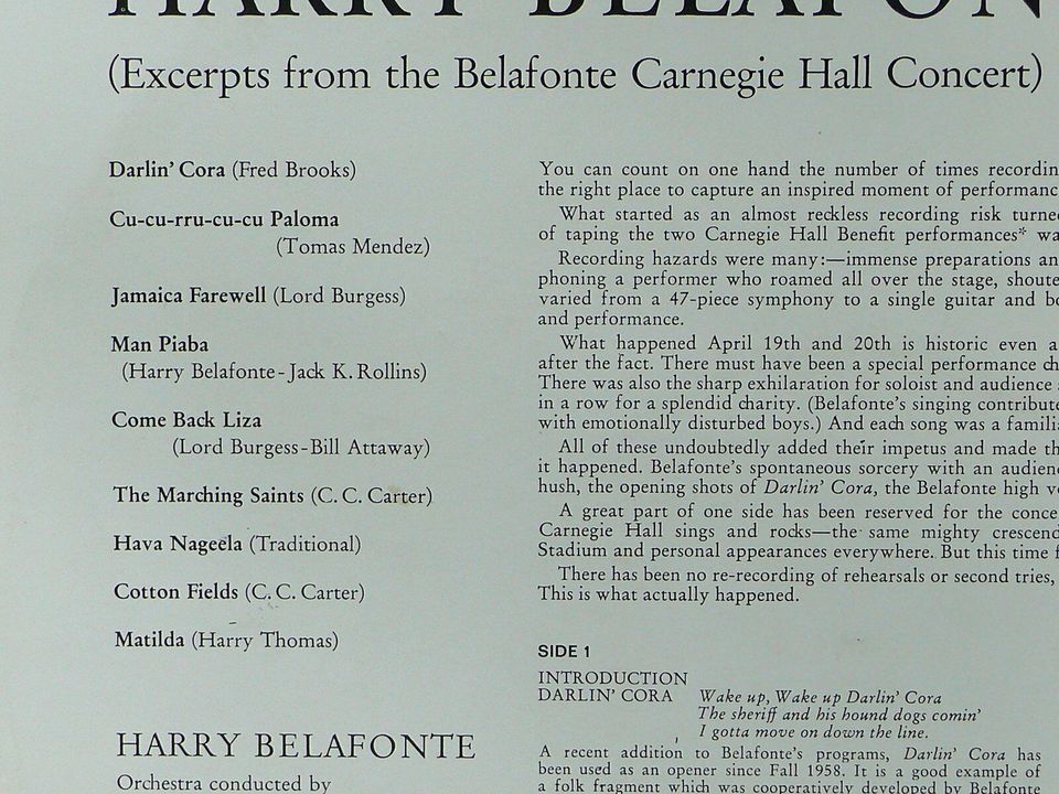 HARRY BELAFONTE  "Excerpts from the B.C.H. Concert (24571) in Stutensee