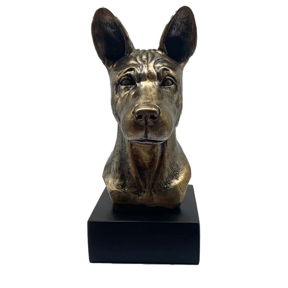 Hund Statue 17 Basenji Bronze Harz Skulptur Figur Tierstatuetten in Karben