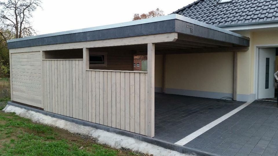 Carport Doppelcarport Terrassendach Leimholz VSG Glas Abstellraum in Löhne