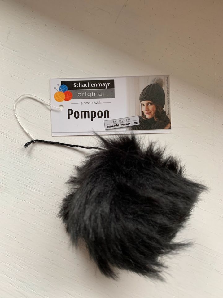 Pompon Kunstfell schwarz