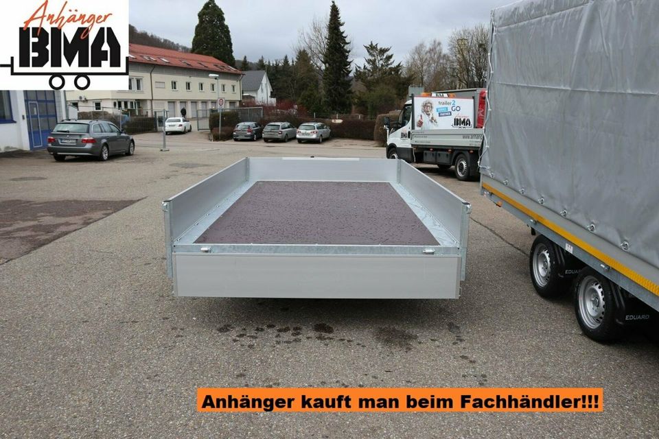 EDUARD Anhänger Hochlader 356x200x30 2700kg 63cm Ladehöhe NEU in Tannheim