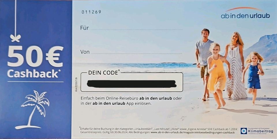 Ab in den Urlaub Gutschein 50€ Cashback in Berlin