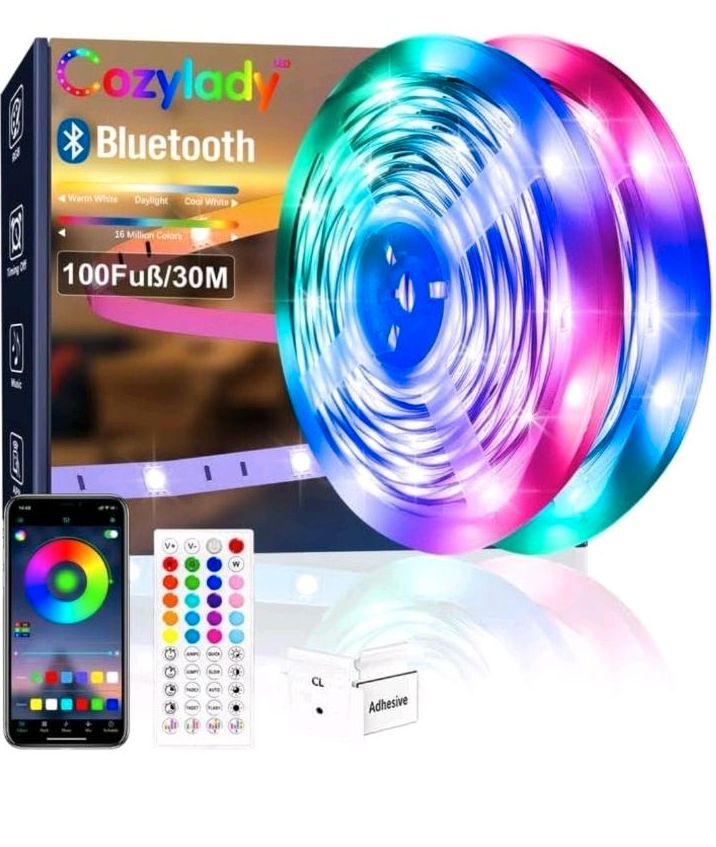 Cozylady Bluetooth LED Strip 30m, RGB Streifen mit Fernbedienung in Duisburg
