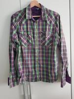Retro - Hemd lila-grün-kariert von H&M, Gr. M Bayern - Neusäß Vorschau