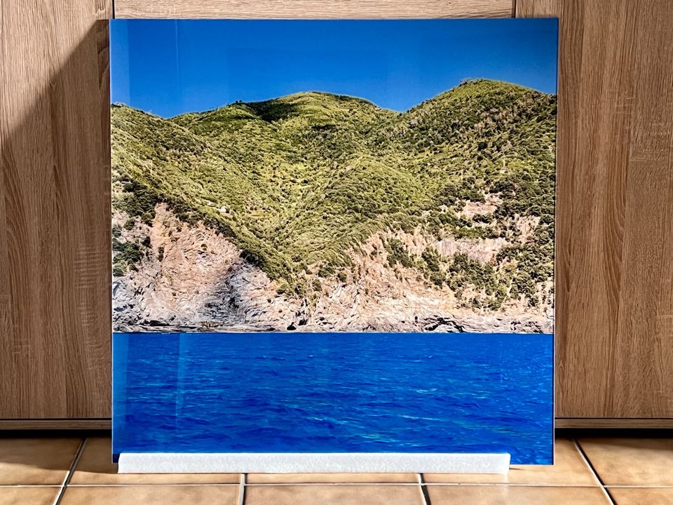 Bild Acrylglas 80x80cm Italien Fotografie Ligurien Meer Berge in Kahl am Main