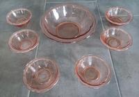DDR GLAS SCHALE DESSERT SET 7TEILIG ROSA ALT OSTALGIE Sachsen - Erlau Vorschau
