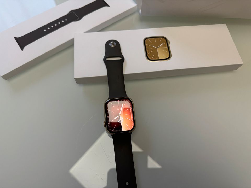 Apple Watch 9 Edelstahl 45mm Gold GPS + Cellular incl. AppleCare in Rülzheim