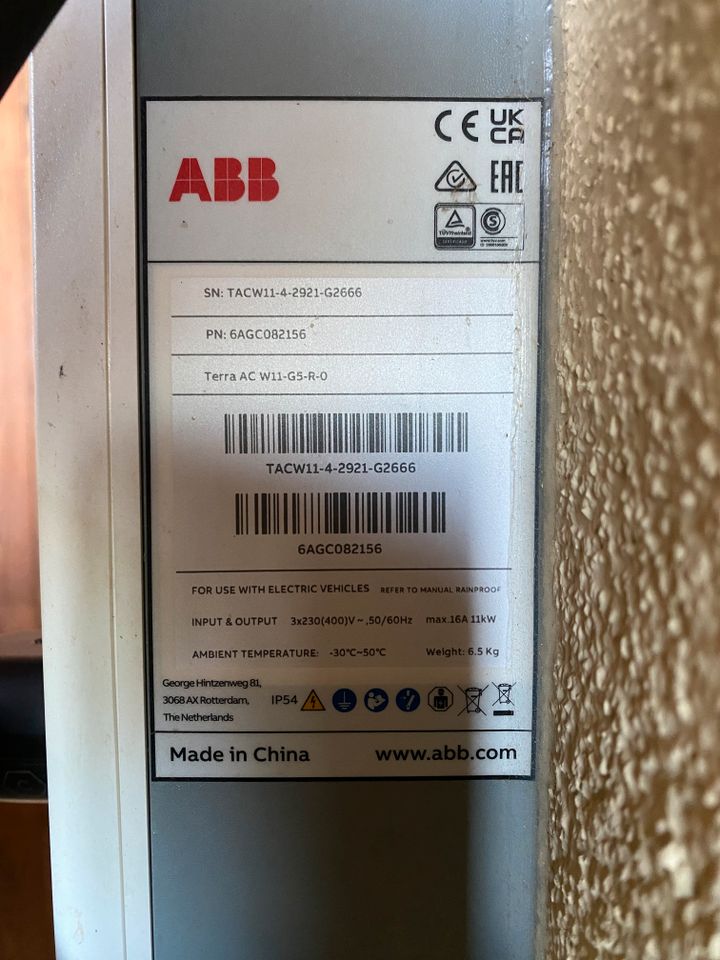 ABB Terra AC Wallbox 11kW in Pförring