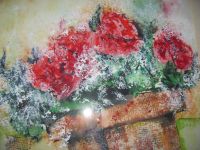 Original Aquarell Rosen Blumen Bild Korb Stillleben Schleierkraut Nordrhein-Westfalen - Troisdorf Vorschau