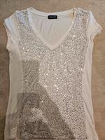 Tshirt, shirt, weiß, silber, pailettenglitzer,laura scott, M Kreis Pinneberg - Elmshorn Vorschau