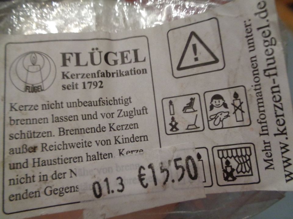 MUTTERTAGSGESCHENK  FLÜGEL KERZE hochwertig  NEU in Eislingen (Fils)