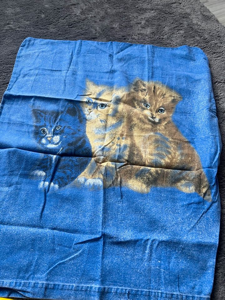 Bettwäsche Set blau Katzen 120x190 in Laatzen