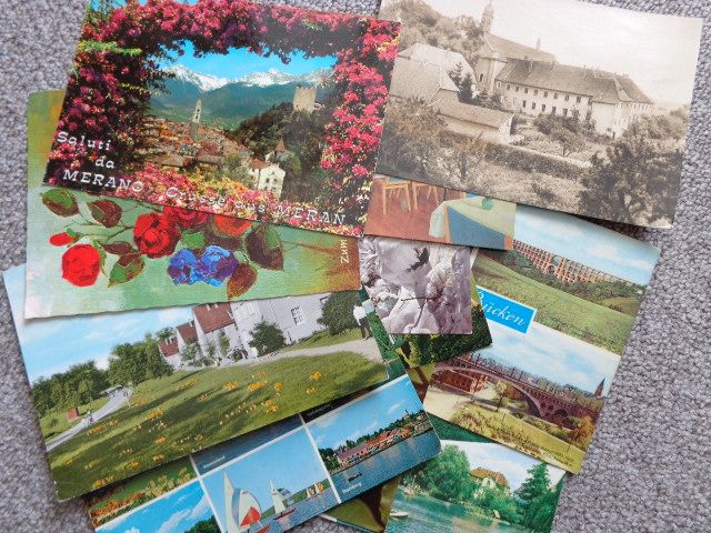 Postkarten mit Briefmarken hauptsächlich BRD, mit dabei sind in Bad Saulgau
