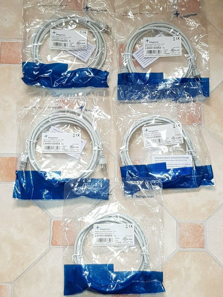 LAN Kabel LAN-Kabel Netzwerkkabel RJ45 5x2m Telegärtner CAT6a in München