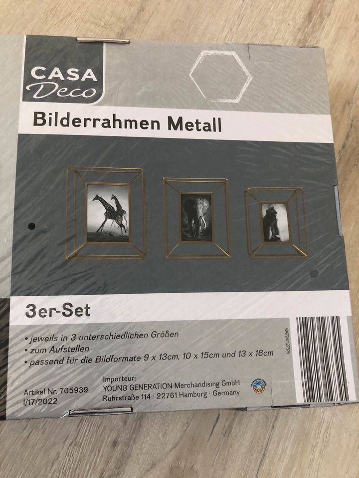 Bilderrahmen Gold Metall 3er-Set *NEU* Casa Deco in Luhe-Wildenau