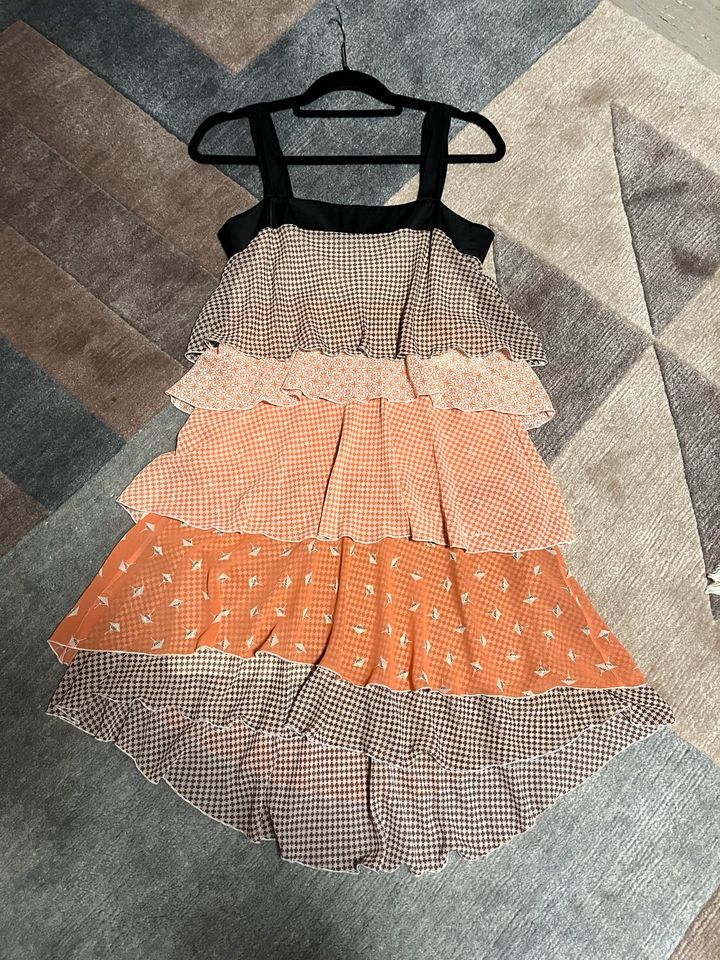 Cop. Copine Kleid Volant Volantkleid Sommer Gr 36 orange in Ketsch