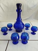 Gläser und Flasche aus blauem Rauchglas - Likörflasche + Gläser Nordvorpommern - Landkreis - Barth Vorschau