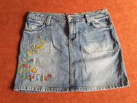 Jeans Rock Gr.40 Outfit   mit Stickerei  Vintage Sachsen - Niesky Vorschau