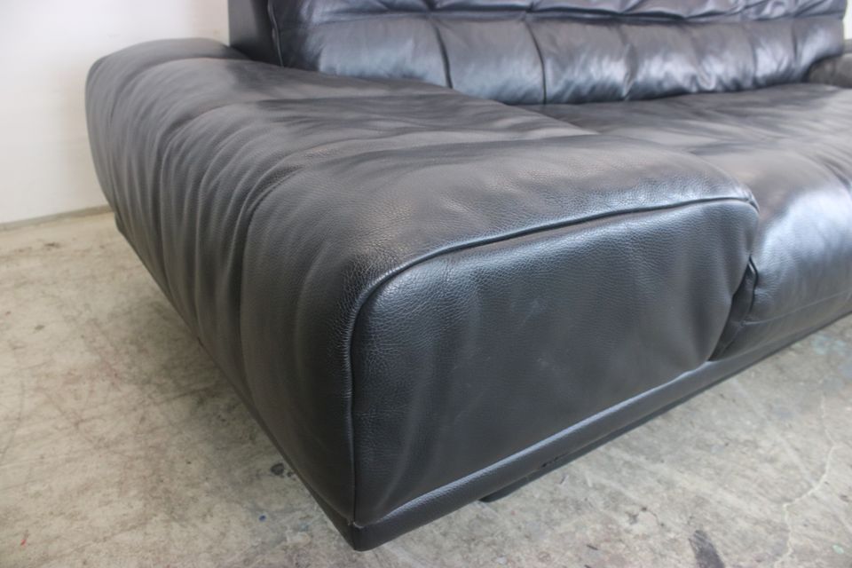 Rolf Benz Couch Vintage Schwarz Sofa Verstellbar Dreisitzer in Berlin