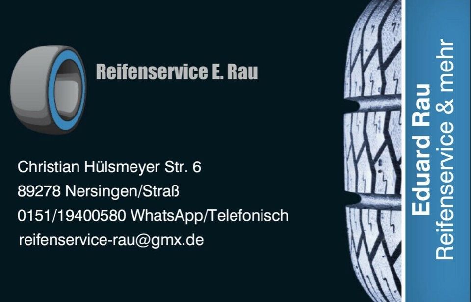 Reifenservice Reifenwechsel Reifenmontage Ölwechsel Reifendienst in Nersingen