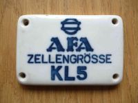 Schild aus Porzellan: 'AFA Zellengrösse KL5' Nordrhein-Westfalen - Unna Vorschau