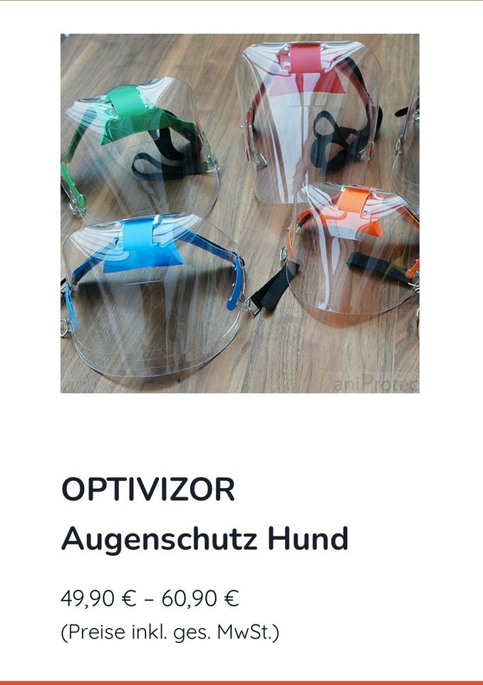 Hundeaugenschutzmaske in Duisburg