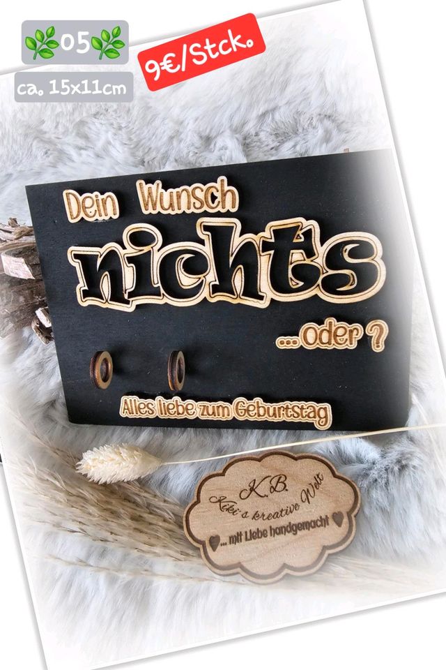 Gutschein Gutscheinkarte zum Geburtstag -  Holz diy Handarbeit in Wenden