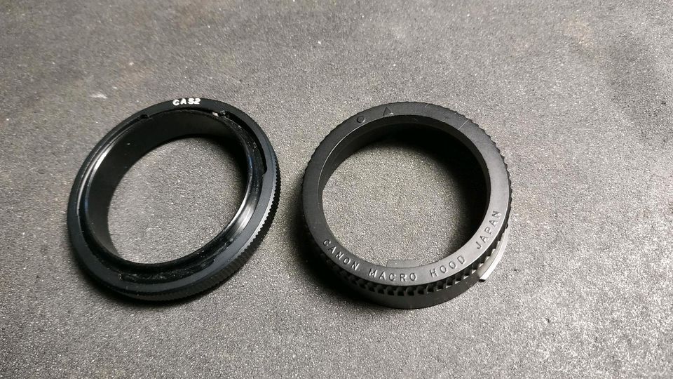 Canon Umkehrring / Macro Ring mit dem dazu gehörigen Objektivring in Kaarst