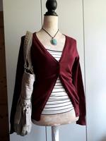 Zara weinroter Cardigan Strickjacke dünnes Jäckchen mit Knöpfen Brandenburg - Panketal Vorschau