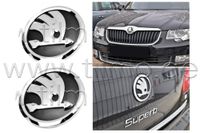 SKODA Logo Emblem CHROM/SCHWARZ - original - SUPERB 2 (3T) /49€* Bayern - Würzburg Vorschau