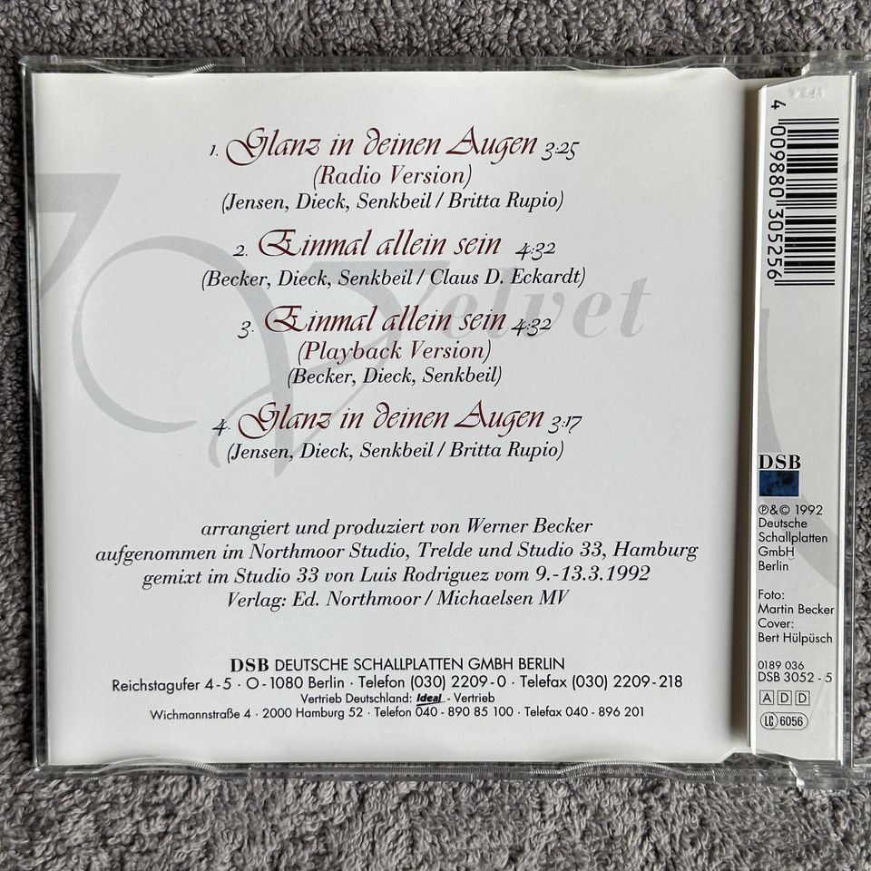 CD – VELVET – GLANZ IN DEINEN AUGEN (MAXI SINGLE) in Hamburg