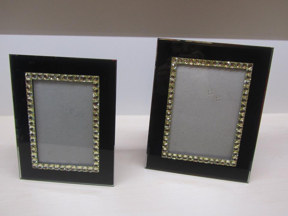 2 Bilderrahmen 10x15 + 12,7 x 17,8 cm Glas schwarz gold elegant in Dingolfing