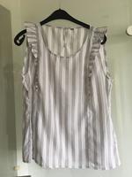 Bluse Shirt Top weiß Falben grau Streifen M Takko Sachsen - Chemnitz Vorschau